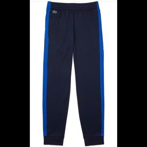 New Mens Lacoste Sport Resistant Pique Tracksuit Pants Navy Medium